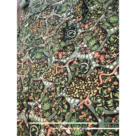 DULUTH Trading Co Heirloom Gardening Bib Overalls Shorts Succulent Green Sz M - Picture 3 of 7